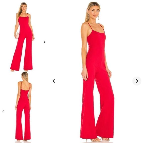 LOVERS + FRIENDS Lavinia Jumpsuit Red Size Large EUC C66 - Picture 1 of 5